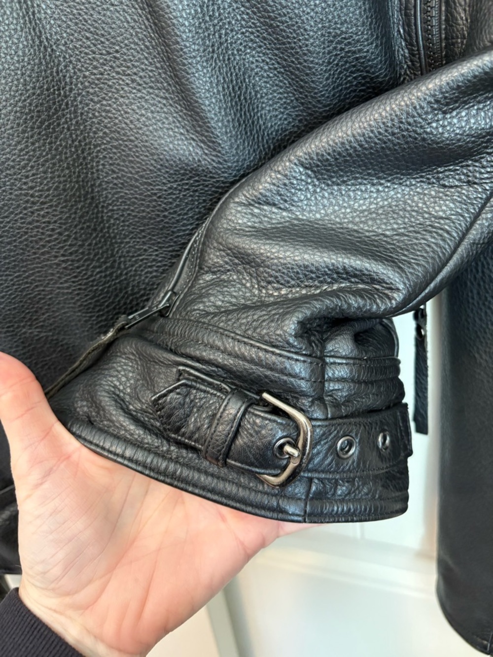 Vintage Harley Davidson 90s Leather Jacket Vented Nevada Black Large - Picture 8 of 14